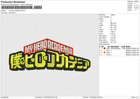 my hero academia Embroidery File 6 size