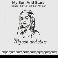 My Sun And Stars Embroidery File 6 size