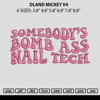 Somebody Bomb Embroidery File 6 sizes