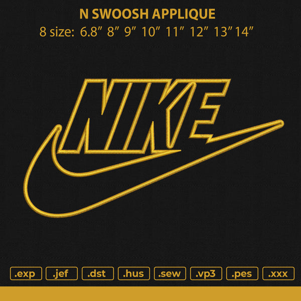 N Swoosh Applique Embroidery