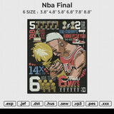 Nba final Embroidery File 6 sizes