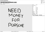 Need money for porsche Embroidery File 6 size