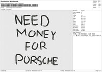 Need money for porsche Embroidery File 6 size