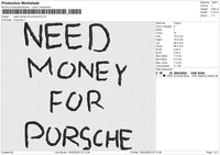 Need money for porsche Embroidery File 6 size