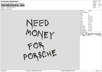 Porschetext 02 Embroidery File 6 sizes