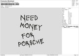 Porschetext 02 Embroidery File 6 sizes