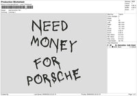 Porschetext 02 Embroidery File 6 sizes