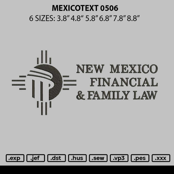 Mexicotext 0508 Embroidery File 6 sizes