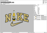 Nike Bottle Yellow Embroidery File 6 sizes