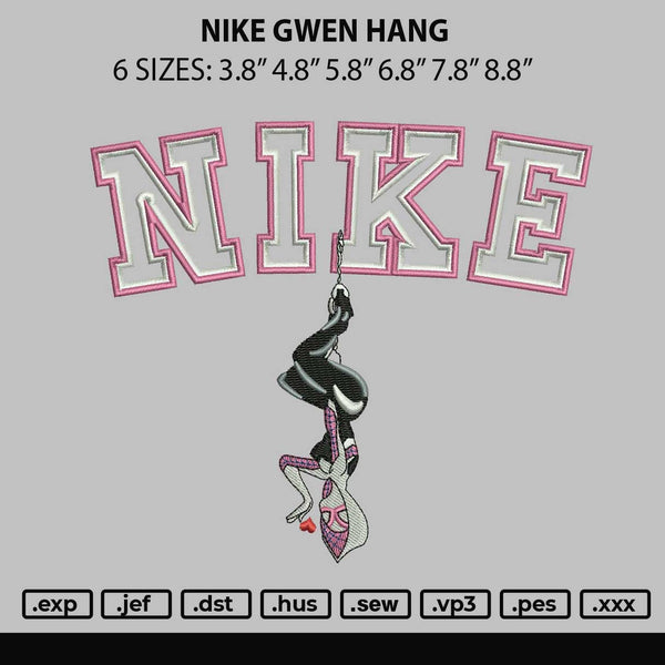 Nike Gwen Hang Embroidery File 6 sizes