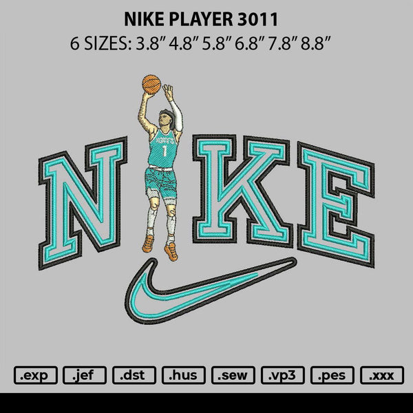 Nike Player 3011 Embroidery File 6 sizes