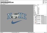 Nike Car White 02 Embroidery File 6 sizes
