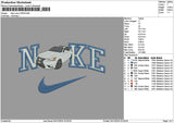 Nike Car White 02 Embroidery File 6 sizes