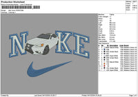 Nike Car White 02 Embroidery File 6 sizes