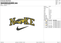 Nike Car Yellow Embroidery File 6 sizes