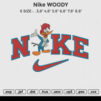 Nike WOODY Embroidery File 6 size