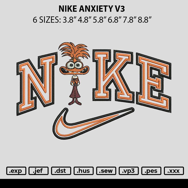 Nike Anxiety V3 Embroidery File 6 sizes