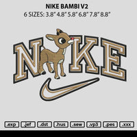 Nike Bambi V2 Embroidery File 6 sizes