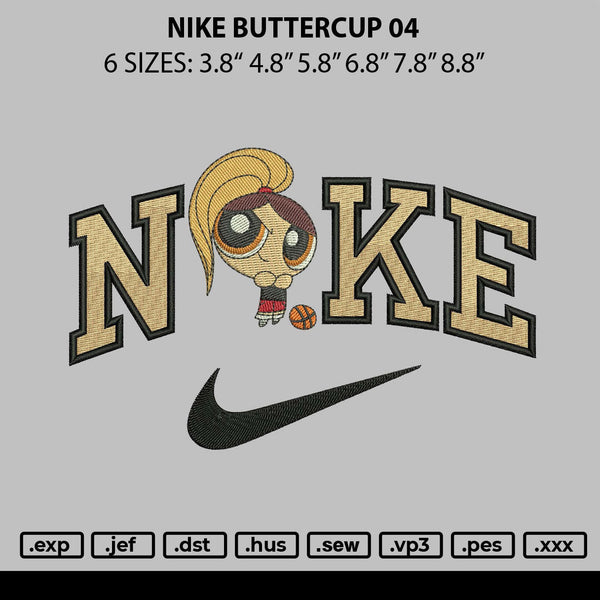 Nike Buttercup 04 Embroidery File 6 sizes