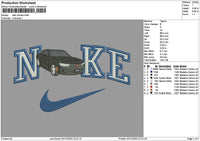 Nike Car Black 02 Embroidery File 6 sizes