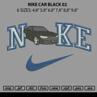 Nike Car Black 02 Embroidery File 6 sizes