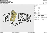 Nike dog 061224 Embroidery File 6 size