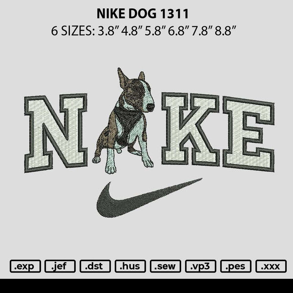 Nike Dog 1311 Embroidery File 6 sizes