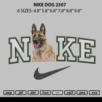 Nikedog 2307 Embroidery File 6 size