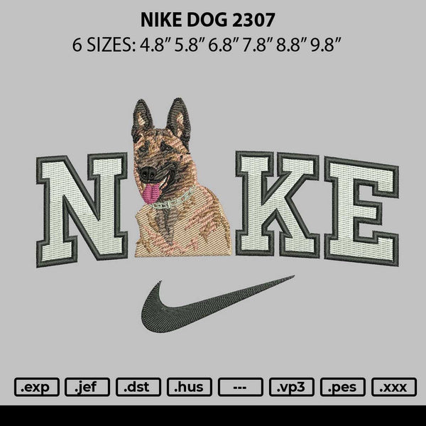 Nikedog 2307 Embroidery File 6 size