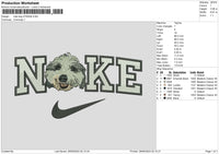 Nike Dog 2709b Embroidery File 6 sizes