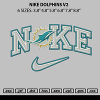 Nike Dolphins v2 Embroidery File 6 sizes