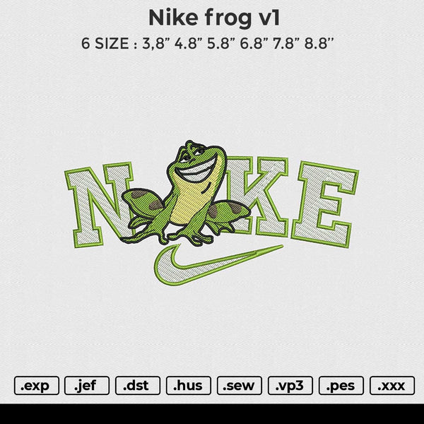 Nike Frog v1 Embroidery File 6 size
