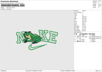 Nike Frog v2 Embroidery File 6 size
