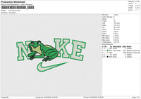 Nike Frog v2 Embroidery File 6 size