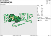 Nike Frog v2 Embroidery File 6 size