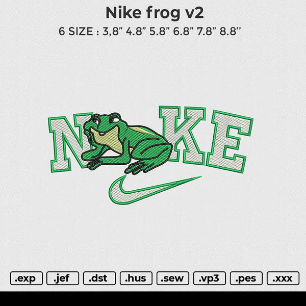 Nike Frog v2 Embroidery File 6 size