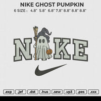 Nike Ghost Pumkin Embroidery File 6 size