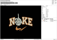 Nike Hand Skeleton Embroidery File 6 sizes