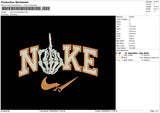 Nike Hand Skeleton Embroidery File 6 sizes