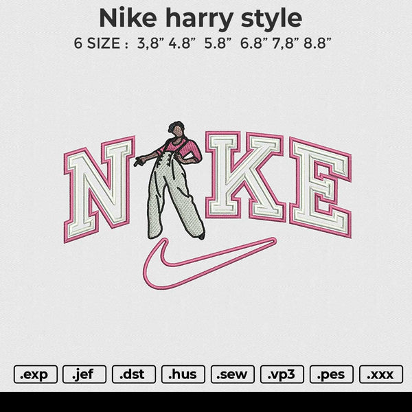 Nike harry style Embroidery File 6 size