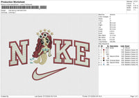 Nike Karol G Mermaid Embroidery File 6 size