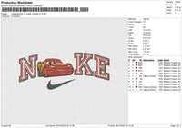 Nike lightning mc queen v3 Embroidery File 6 size