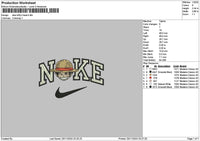 Nike Luffy Head Embroidery File 6 sizes