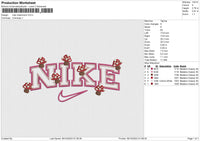 Nike mashroom Embroidery File 6 size