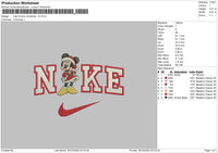 Nike Minnie Xmas V2 Embroidery File 6 sizes