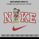 Nike Minnie Xmas V2 Embroidery File 6 sizes