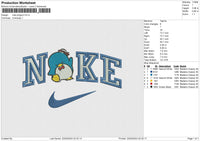 Nike pinguin Embroidery File 6 size