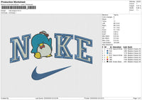 Nike pinguin Embroidery File 6 size