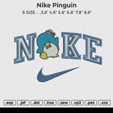 Nike pinguin Embroidery File 6 size