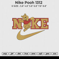 Nike Pooh 1312 Embroidery File 6 size